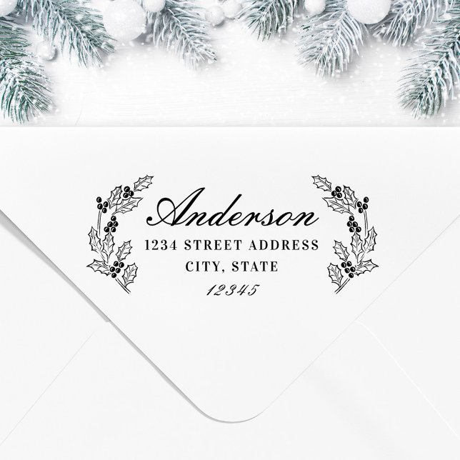 Sello Automático Navidades Holly Berries Nombre de la familia Direc (Subido por el creador)