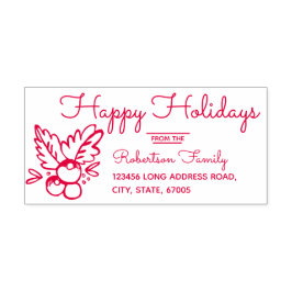 Sello Automático Navidades Mano caprichosa dibujó a Holly Berries