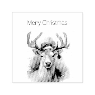 Sello Automático Navidades renos, personalizable