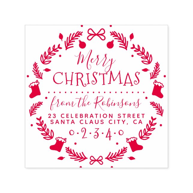 Sello Automático Navidades Reservas Nombre de la corona y dirección (Diseño)