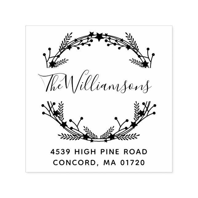 Sello Automático Navidades Rústicos Escriben Dirección De Devolució (Diseño)