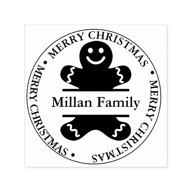 Sello Automático Navidades Tema del hombre de Gingerbread (Diseño)