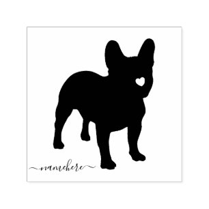 Sello Automático Negocio de Mascotas Logo de Bulldog Francés Negro