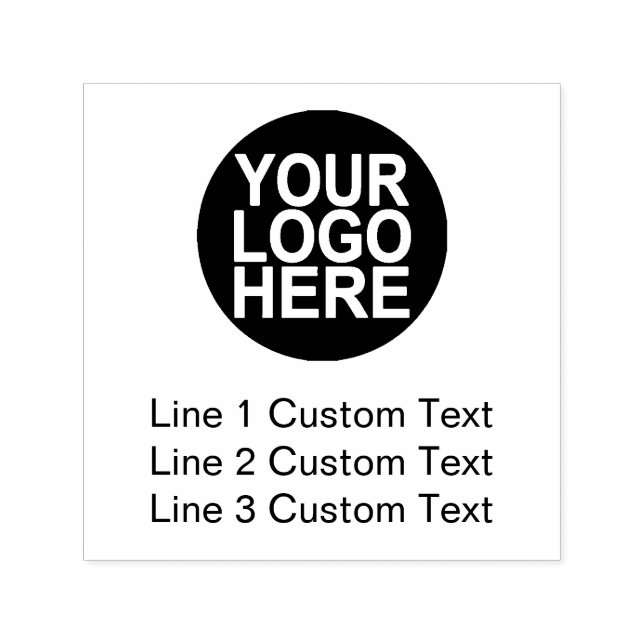 Sello Automático Negocio Personalizado Tradicional 3 Líneas Con Log (Diseño)