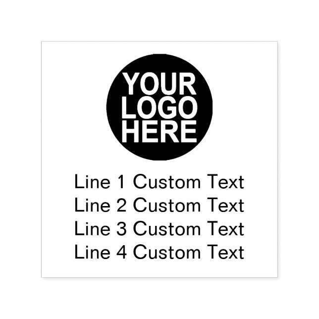 Sello Automático Negocio Personalizado Tradicional 4 Líneas Con Log (Diseño)