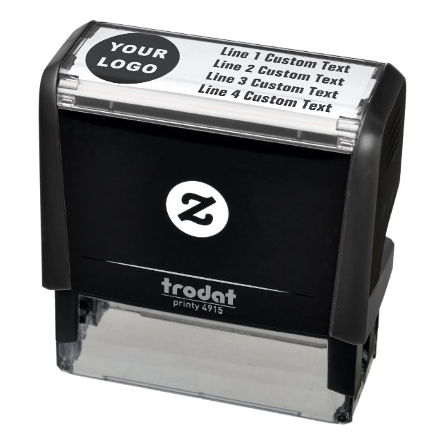Sello Automático Negocio personalizado tradicional 4 líneas con log (Producto)