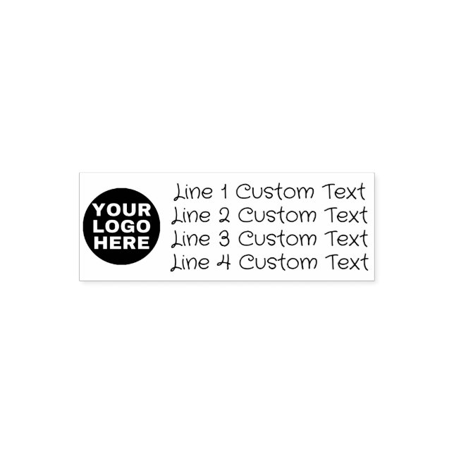 Sello Automático Negocio personalizado tradicional 4 líneas con log (Diseño)
