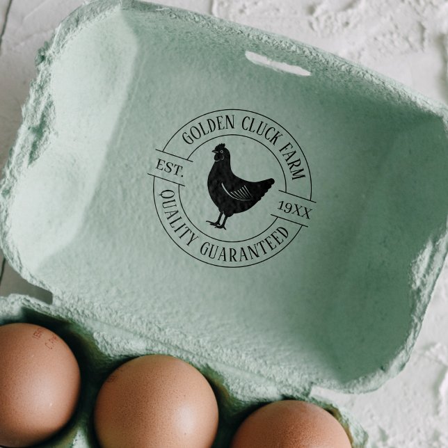 Sello Automático Negocio Redondo de Huevos de Gallina Simple (Subido por el creador)