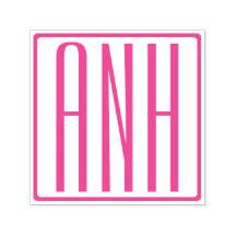 Negrita 3 Iniciales Monograma Rosa Fuchsia