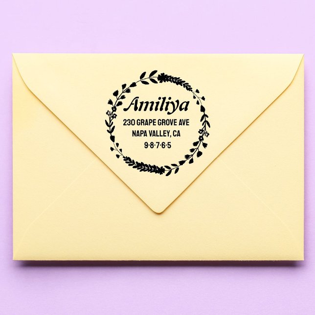 Sello Automático Negrita Botánica Personalizada Moderna (Subido por el creador)