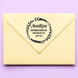 Sello Automático Negrita Botánica Personalizada Moderna