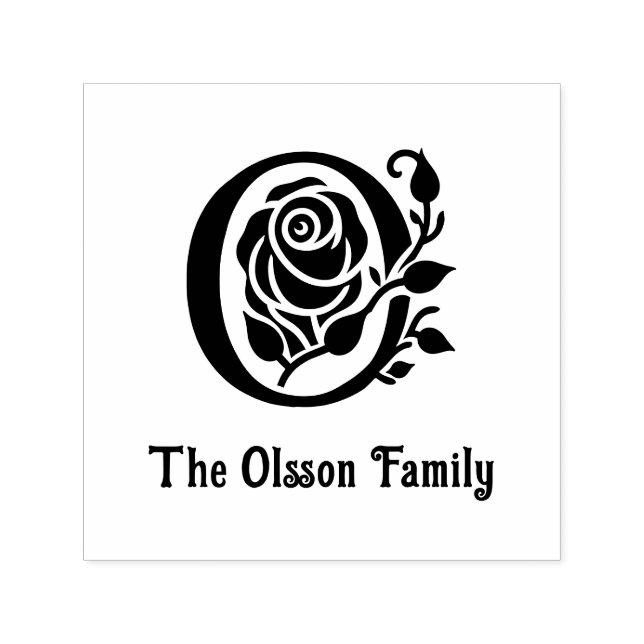 Sello Automático Negrita inicial con nombre de familia Rosa Fecha E (Diseño)