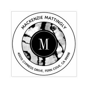 Sello Automático Negrita Marble Agate Tye Textura Monograma