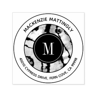 Sello Automático Negrita Marble Agate Tye Textura Monograma