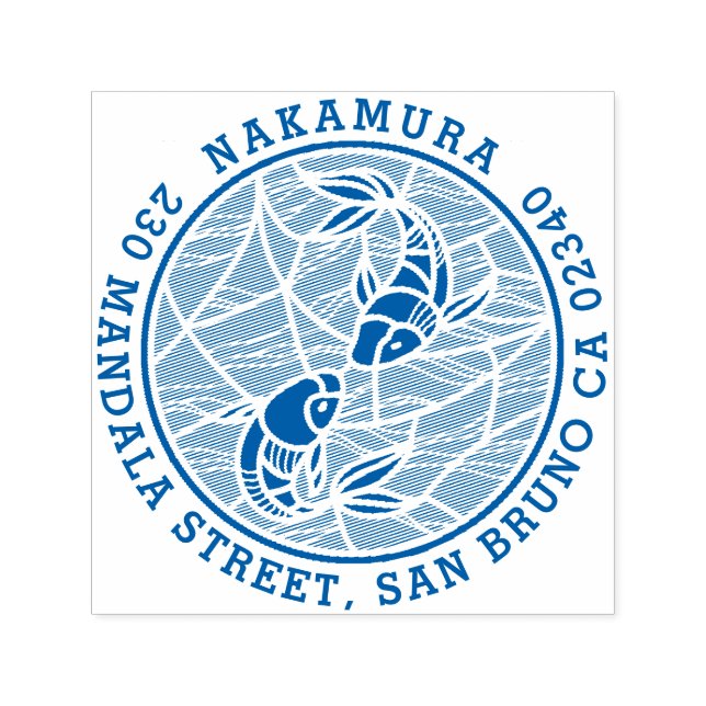 Sello Automático Negrita Nombre de la familia Koi Pond Japonesa Dir (Diseño)