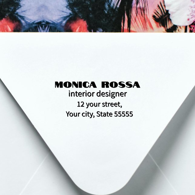 Sello Automático Neón simple profesional moderno negro rosa (Subido por el creador)