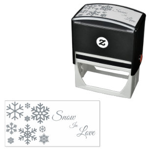 Sello Automático Nieve enamorada. Boda de invierno