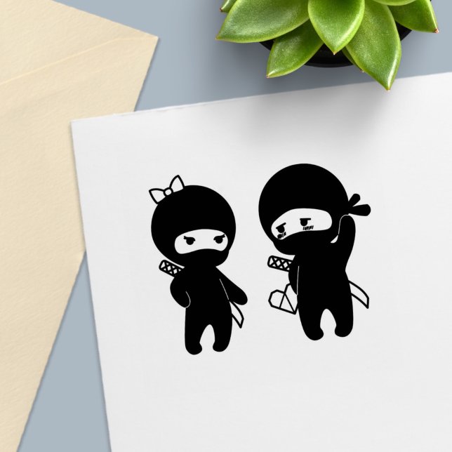 Sello Automático Ninja Pair, un niño y una niña (Subido por el creador)