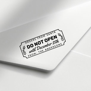 Sello Automático No Abrir Hasta el 25 de Diciembre Navidad