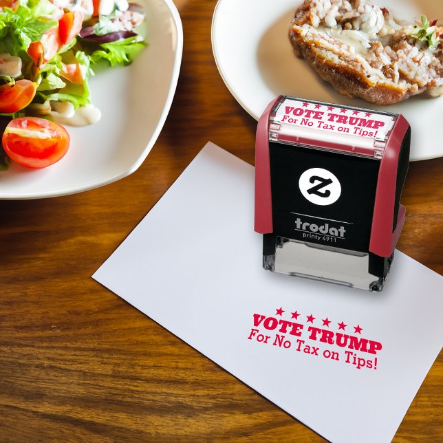 Sello Automático No hay impuesto a los consejos para votar Trump re (vote trump for no tax on tips rubber stamp)