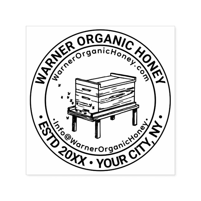 Sello Automático Nombre comercial de colmena de abejas melíferas Ub (Diseño)