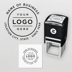 Sello Automático Nombre comercial personalizado redondo y logotipo