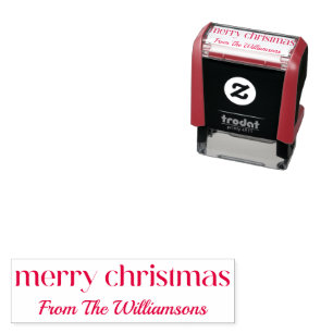 Sello Automático Nombre con tipografía retro de Feliz Navidad perso