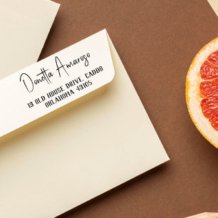 Sello Automático Nombre de caligrafía Minimalista de dirección de r