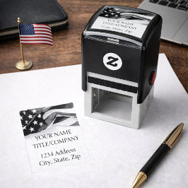 Sello Automático Nombre de empresa patriota de la bandera americana