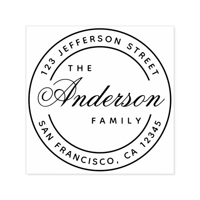 Sello Automático Nombre de familia caligrafía Dirección de script e (Diseño)