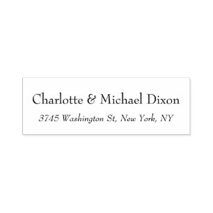 Sello Automático Nombre de familia clásico blanco negro elegante