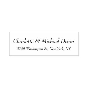 Sello Automático Nombre de familia clásico blanco negro elegante