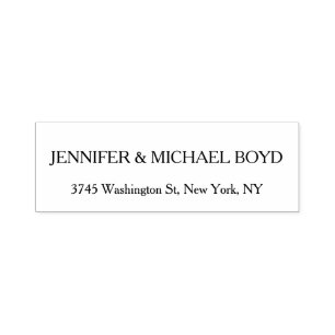 Sello Automático Nombre de familia clásico retro único en blanco y 