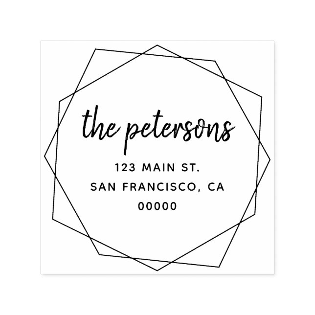 Sello Automático Nombre de familia de escritura a mano geométrica m (Diseño)