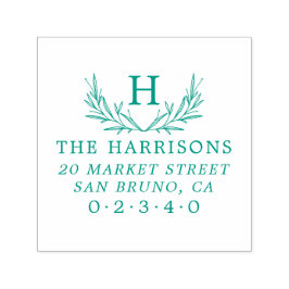 Sello Automático Nombre de familia de monograma botánico y direcció