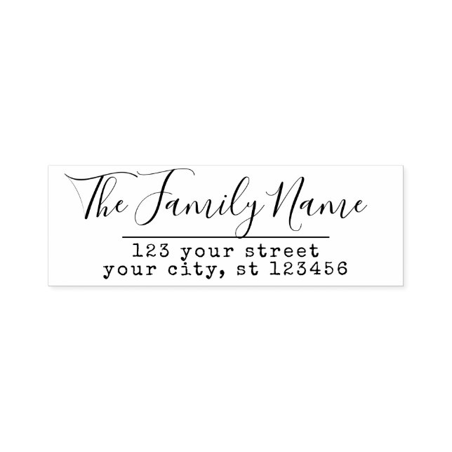 Sello Automático Nombre de familia de personalizado y dirección de  (Diseño)