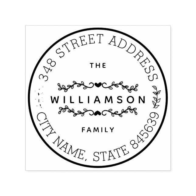 Sello Automático Nombre de familia de personalizado y dirección de  (Diseño)