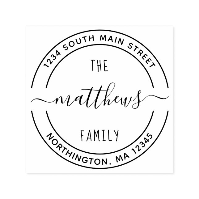 Sello Automático Nombre de familia de script 8 Dirección de devoluc (Diseño)