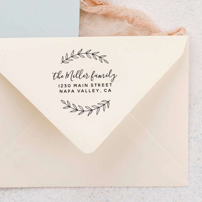 Sello Automático Nombre de familia de script de personalizado Direc (Stamp Mock-up)