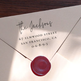 Sello Automático Nombre de familia de script y dirección de serie