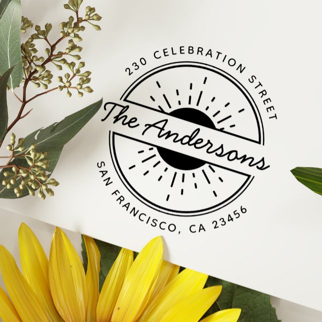 Sello Automático Nombre de familia de Sun y Personalizado Dirección (Subido por el creador)