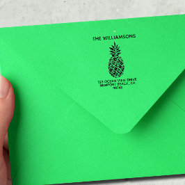 Sello Automático Nombre de familia Dirección de devolución de piña