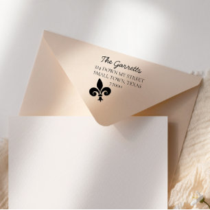 Sello Automático Nombre de familia Fleur De Lis escrito a mano