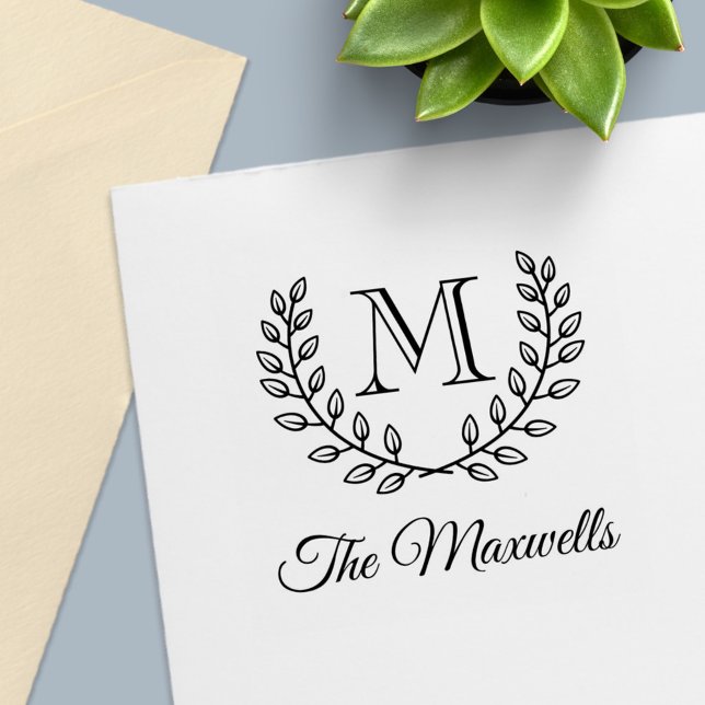 Sello Automático Nombre de familia inicial de monograma de doble tr (Subido por el creador)