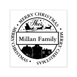 Sello Automático Nombre de familia Merry Christmas Santa