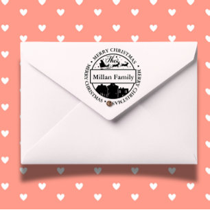 Sello Automático Nombre de familia Merry Christmas Santa