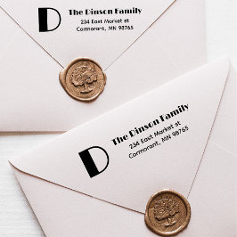 Sello Automático Nombre de familia Monograma Dirección de devolució