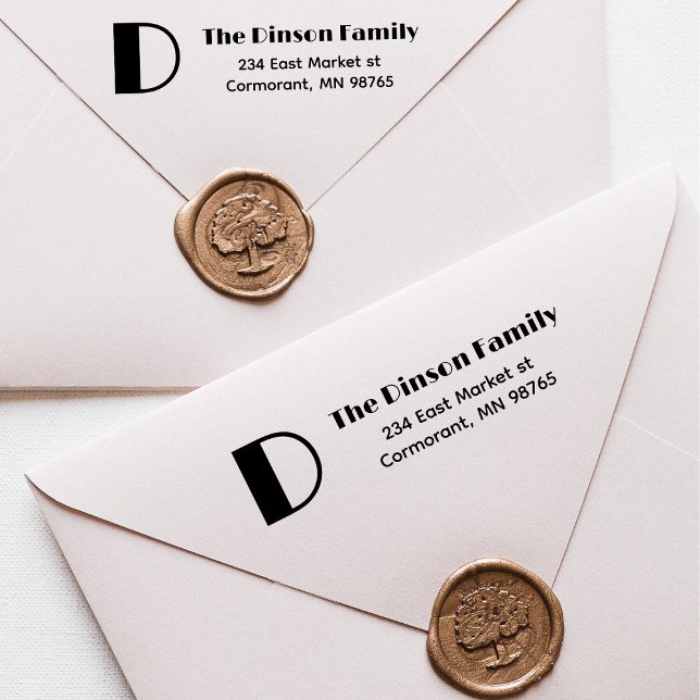 Sello Automático Nombre de familia Monograma Dirección de devolució (Subido por el creador)