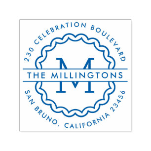 Sello Automático Nombre de familia Monograma Personalizado Direcció