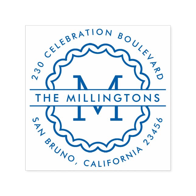 Sello Automático Nombre de familia Monograma Personalizado Direcció (Diseño)